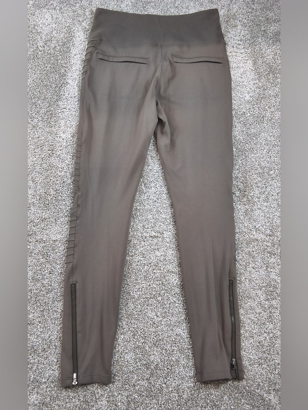 Athleta Leggings Womens Size Medium Delancey Moto Tight Pants Zip Ankle Stretch - Picture 2 of 5